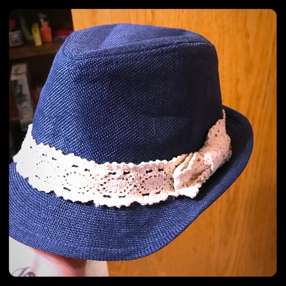 Blue fedora